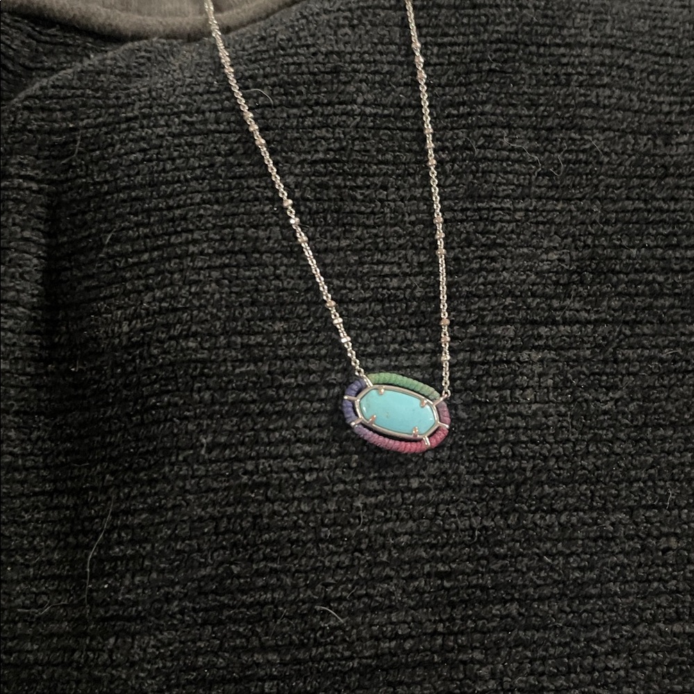 Kendra Scott Turquoise and Multicolor Silver  Pendant Necklace